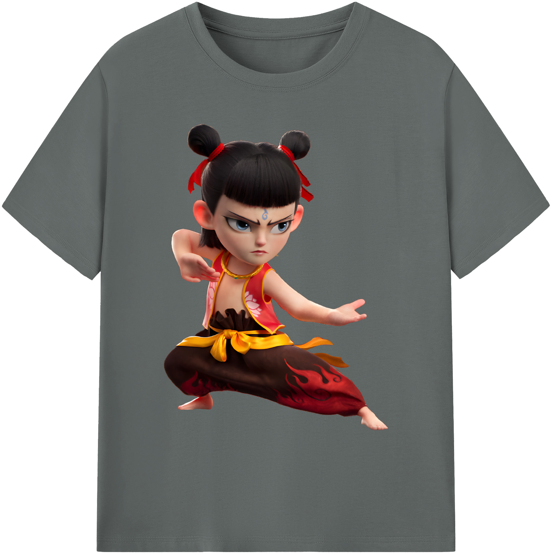 （画像用） Ne Zha 2 ナタ 魔童の大暴れ 綿100％ メンズ半袖Tシャツ｜肌触りやわらか＆通気性